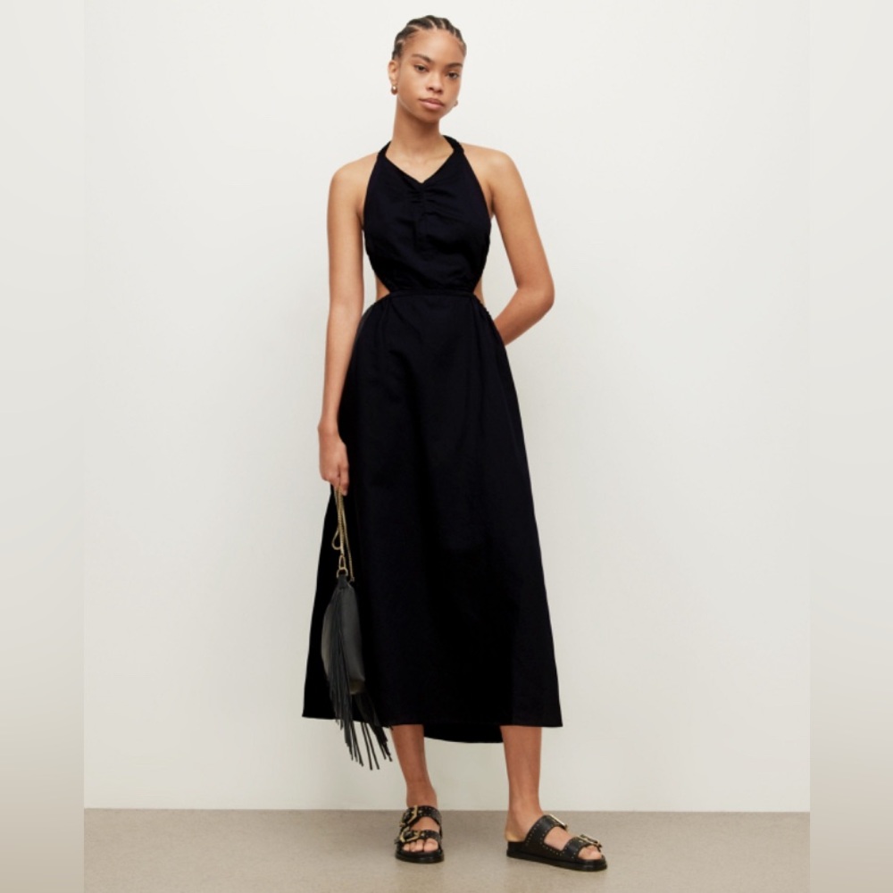 All Saints Ludo Linen Dress US 10 Black
